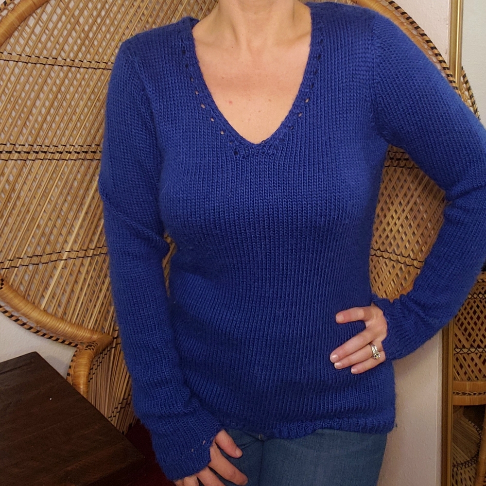 Blue sweater kenar L